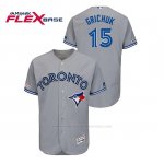 Camiseta Beisbol Hombre Toronto Blue Jays Randal Grichuk 150th Aniversario Patch Autentico Flex Base Gris