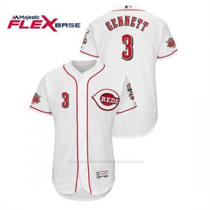 Camiseta Beisbol Hombre Cincinnati Reds Scooter Gennett 150th Aniversario Patch Flex Base Blanco