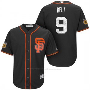 Camiseta Beisbol Hombre San Francisco Giants Brandon Belt San Francisco Negro 2017 Entrenamiento de Primavera Cool Base Jugador