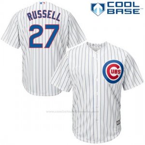 Camiseta Beisbol Hombre Chicago Cubs 27 Addison Russell Blanco Cool Base