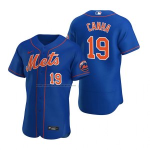 Camiseta Beisbol Hombre New York Mets Mark Canha Autentico Alterno Azul
