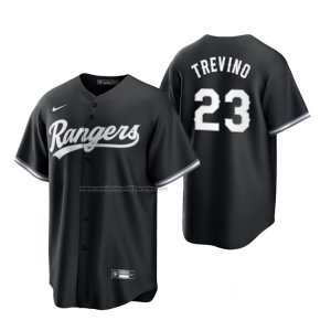 Camiseta Beisbol Hombre Texas Rangers Jose Trevino Replica 2021 Negro
