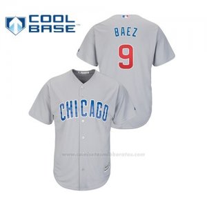 Camiseta Beisbol Hombre Chicago Cubs Javier Baez Cool Base Majestic Segunda Gris