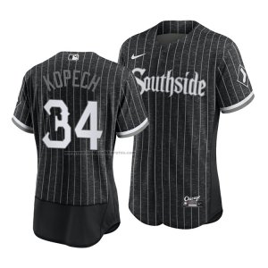 Camiseta Beisbol Hombre Chicago White Sox Michael Kopech 2021 City Connect Autentico Negro