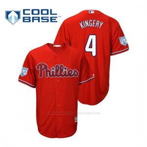 Camiseta Beisbol Hombre Philadelphia Phillies Scott Kingery Cool Base Entrenamiento de Primavera 2019 Rojo