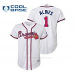 Camiseta Beisbol Nino Atlanta Braves Ozzie Albies Cool Base Official 1ª Blanco