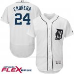 Camiseta Beisbol Hombre Detroit Tigers Miguel Cabrera Blanco Flex Base Autentico Coleccion