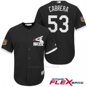 Camiseta Beisbol Hombre Chicago White Sox Melky Cabrera 53 Negro 2017 Entrenamiento de Primavera Flex Base Jugador