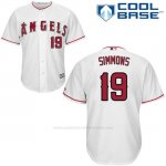 Camiseta Beisbol Hombre Los Angeles Angels Andrelton Simmons Blanco Cool Base Autentico