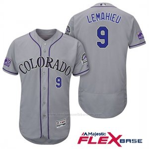 Camiseta Beisbol Hombre Colorado Rockies Dj Lemahieu 9 Gris 25th Season Flex Base