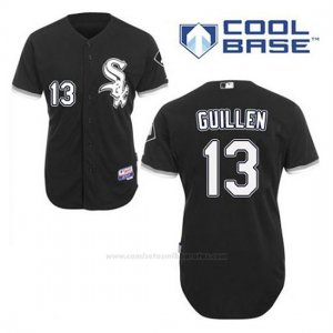 Camiseta Beisbol Hombre Chicago White Sox Ozzie Guillen 13 Negro Alterno Cool Base