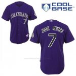 Camiseta Beisbol Hombre Colorado Rockies Jose Reyes 7 Violeta Alterno Cool Base