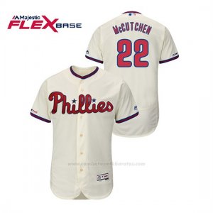 Camiseta Beisbol Hombre Philadelphia Phillies Andrew Mccutchen 150th Aniversario Patch Flex Base Crema