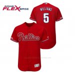 Camiseta Beisbol Hombre Philadelphia Phillies Nick Williams 150th Aniversario Patch Flex Base Rojo