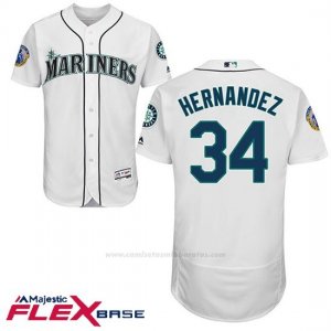 Camiseta Beisbol Hombre Seattle Mariners Felix Hernandez Ken Griffey Retirojo Blanco Flex Base