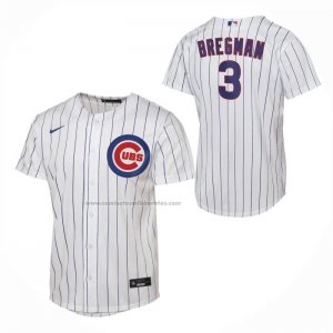 Camiseta Beisbol Nino Chicago Cubs Alex Bregman Primera Replica Blanco