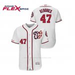 Camiseta Beisbol Hombre Washington Nationals Howie Kendrick 150th Aniversario Patch Autentico Flex Base Blanco