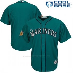 Camiseta Beisbol Hombre Seattle Mariners Aqua 2017 Entrenamiento de Primavera Cool Base