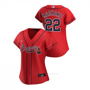 Camiseta Beisbol Mujer Atlanta Braves Nick Markakis 2020 Replica Alterno Rojo