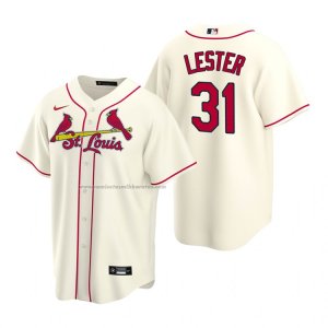 Camiseta Beisbol Hombre St. Louis Cardinals Jon Lester Replica Alterno Crema