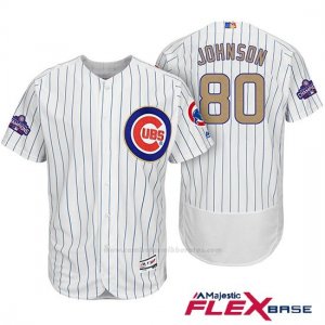 Camiseta Beisbol Hombre Chicago Cubs 80 Pierce Johnson Blanco Oro Program Flex Base