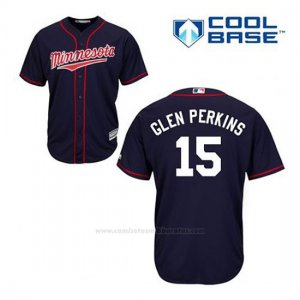 Camiseta Beisbol Hombre Minnesota Twins Glen Perkins 15 Azul Azul Alterno Cool Base