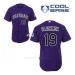 Camiseta Beisbol Hombre Colorado Rockies Charlie Negromon 19 Violeta Alterno Cool Base