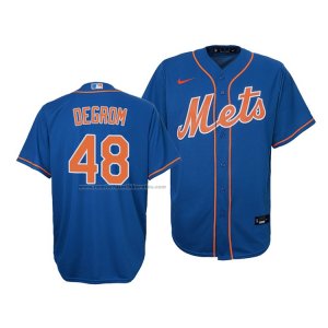 Camiseta Beisbol Nino New York Mets Jacob Degrom Replica Cool Base Azul