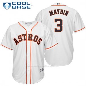 Camiseta Beisbol Hombre Houston Astros 3 Cameron Maybin Blanco 1ª Jugador Cool Base