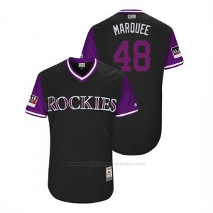 Camiseta Beisbol Hombre Colorado Rockies German Marquez 2018 Llws Players Weekend Marquee Negro
