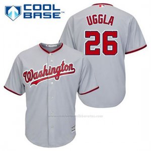 Camiseta Beisbol Hombre Washington Nationals Dan Uggla 26 Gris Cool Base