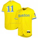 Camiseta Beisbol Hombre Boston Red Sox Rafael Devers 2021 City Connect Autentico Oro2