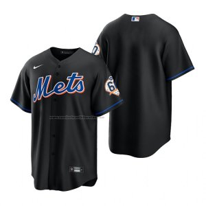 Camiseta Beisbol Hombre New York Mets Replica Negro
