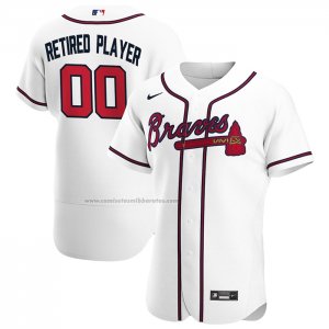 Camiseta Beisbol Hombre Atlanta Braves Primera Pick-A-Player Retired Roster Autentico Blanco