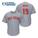 Camiseta Beisbol Hombre Cincinnati Reds Joey Votto 19 Gris Cool Base