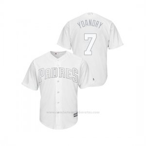 Camiseta Beisbol Hombre San Diego Padres Manuel Margot 2019 Players Weekend Replica Blanco