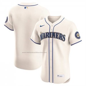 Camiseta Beisbol Hombre Seattle Mariners Alterno Elite Crema