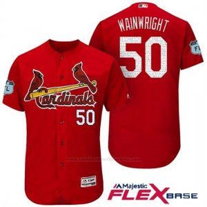 Camiseta Beisbol Hombre St. Louis Cardinals Adam Wainwright Scarlet 2017 Entrenamiento de Primavera Flex Base Jugador
