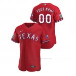 Camiseta Beisbol Hombre Texas Rangers Personalizada Autentico 2020 Alternato Rojo