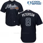 Camiseta Beisbol Hombre Atlanta Braves 8 Jace Peterson Azul Autentico Coleccion Cool Base