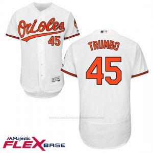 Camiseta Beisbol Hombre Baltimore Orioles 45 Mark Trumbo Blanco Flex Base