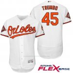 Camiseta Beisbol Hombre Baltimore Orioles 45 Mark Trumbo Blanco 2017 Flex Base