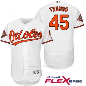 Camiseta Beisbol Hombre Baltimore Orioles 45 Mark Trumbo Blanco 2017 Flex Base