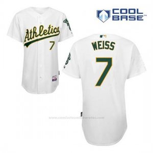 Camiseta Beisbol Hombre Oakland Athletics Walt Weiss 7 Blanco 1ª Cool Base