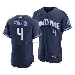 Camiseta Beisbol Hombre Chicago Cubs Eric Sogard 2021 City Connect Autentico Azul