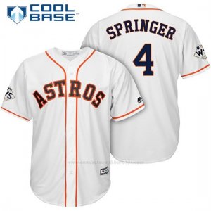 Camiseta Beisbol Hombre Houston Astros 2017 World Series George Springer Blanco Cool Base