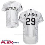 Camiseta Beisbol Hombre Colorado Rockies Jorge De La Rosa 29 Blanco Flex Base