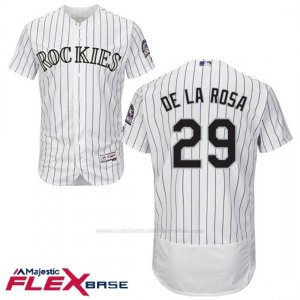 Camiseta Beisbol Hombre Colorado Rockies Jorge De La Rosa 29 Blanco Flex Base