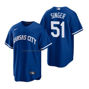 Camiseta Beisbol Hombre Kansas City Royals Brady Singer Alterno Replica Azul