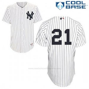 Camiseta Beisbol Hombre New York Yankees Paul O'neill 21 Blanco Cooperstown Cool Base